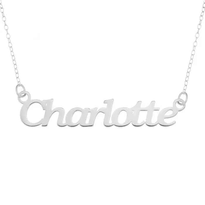 Sterling Silver Personalized Name Necklace on 16" Trace Chain