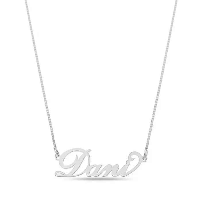 Sterling Silver Personalized Name Necklace up to 10 letters On 18" Box Chain