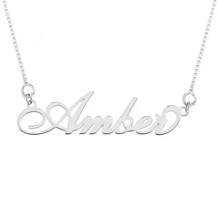 Sterling Silver Personalized Name Necklace up to 10 letters On 18" Box Chain