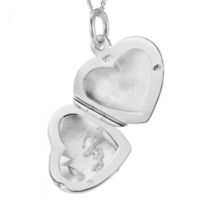 Silver Personalized Someone Special Heart Locket on 18"Curb Chain