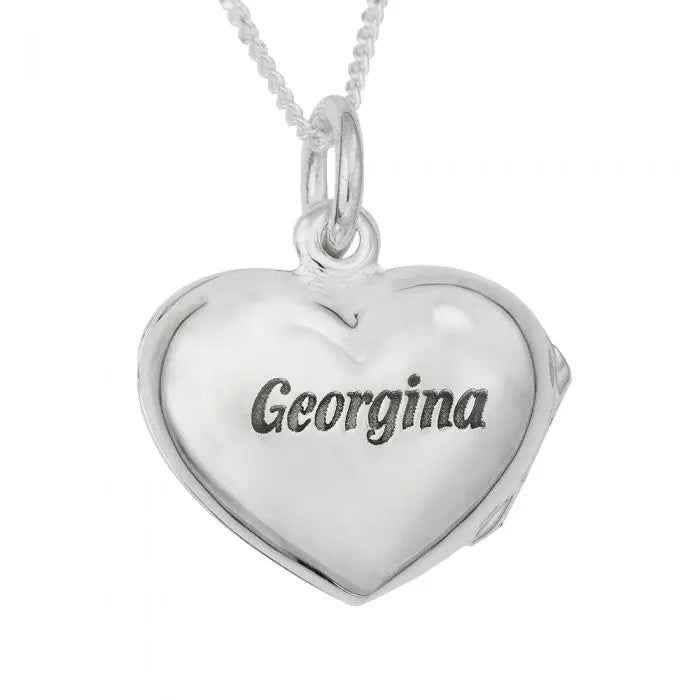Silver Personalized Someone Special Heart Locket on 18"Curb Chain