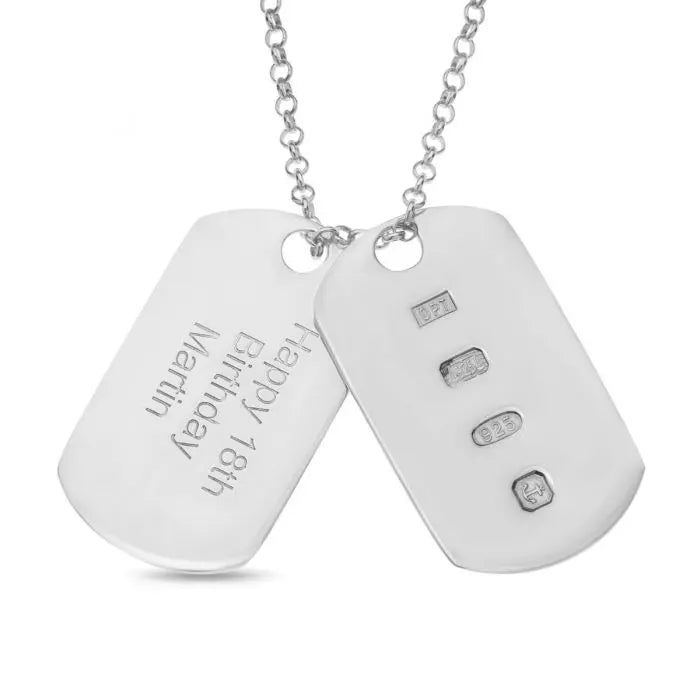 Personalized Double Dog Tag Pendant