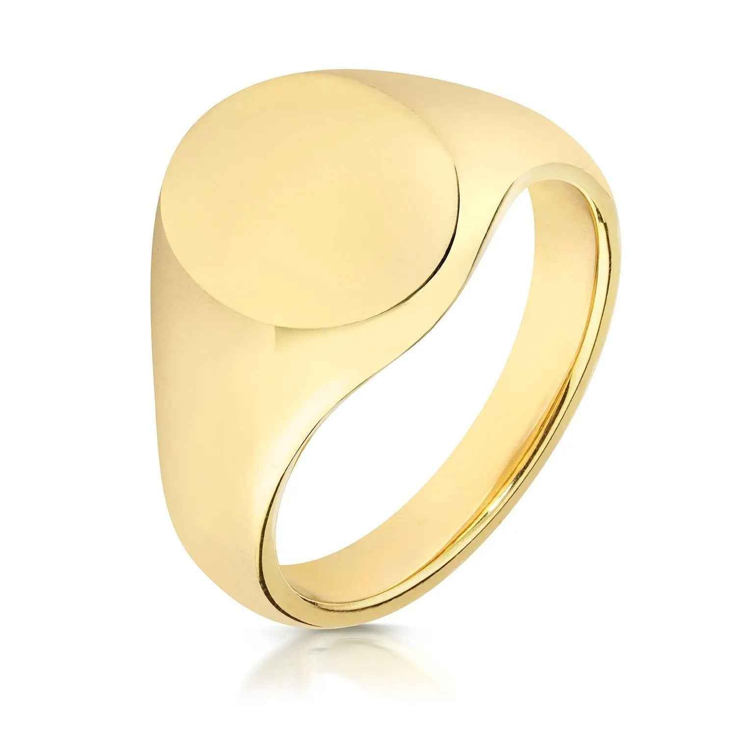 Genuine 9ct Yellow Gold 12x10mm Heavy Weight Oval Signet Ring