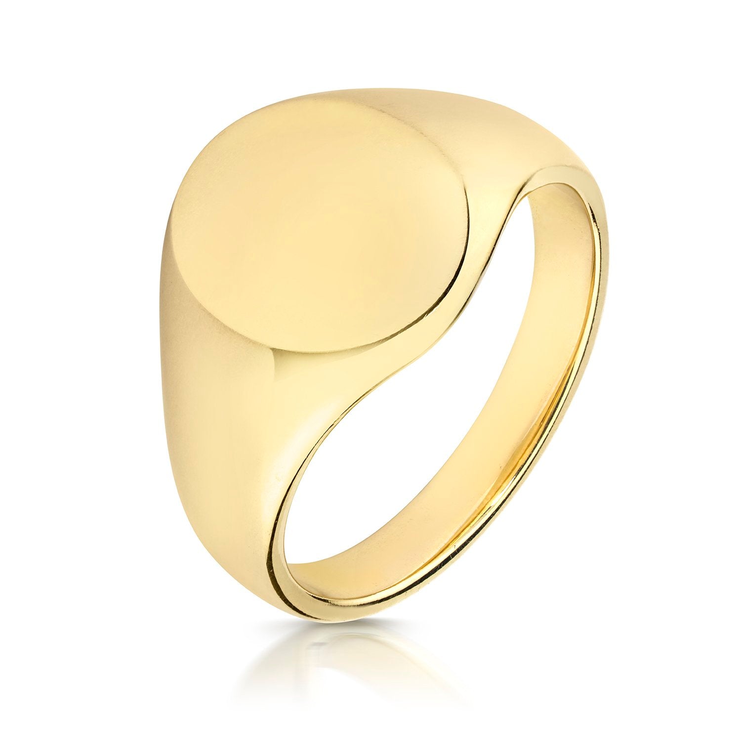 Genuine 9ct Yellow Gold 12x10mm Medium Weight Oval Signet Ring