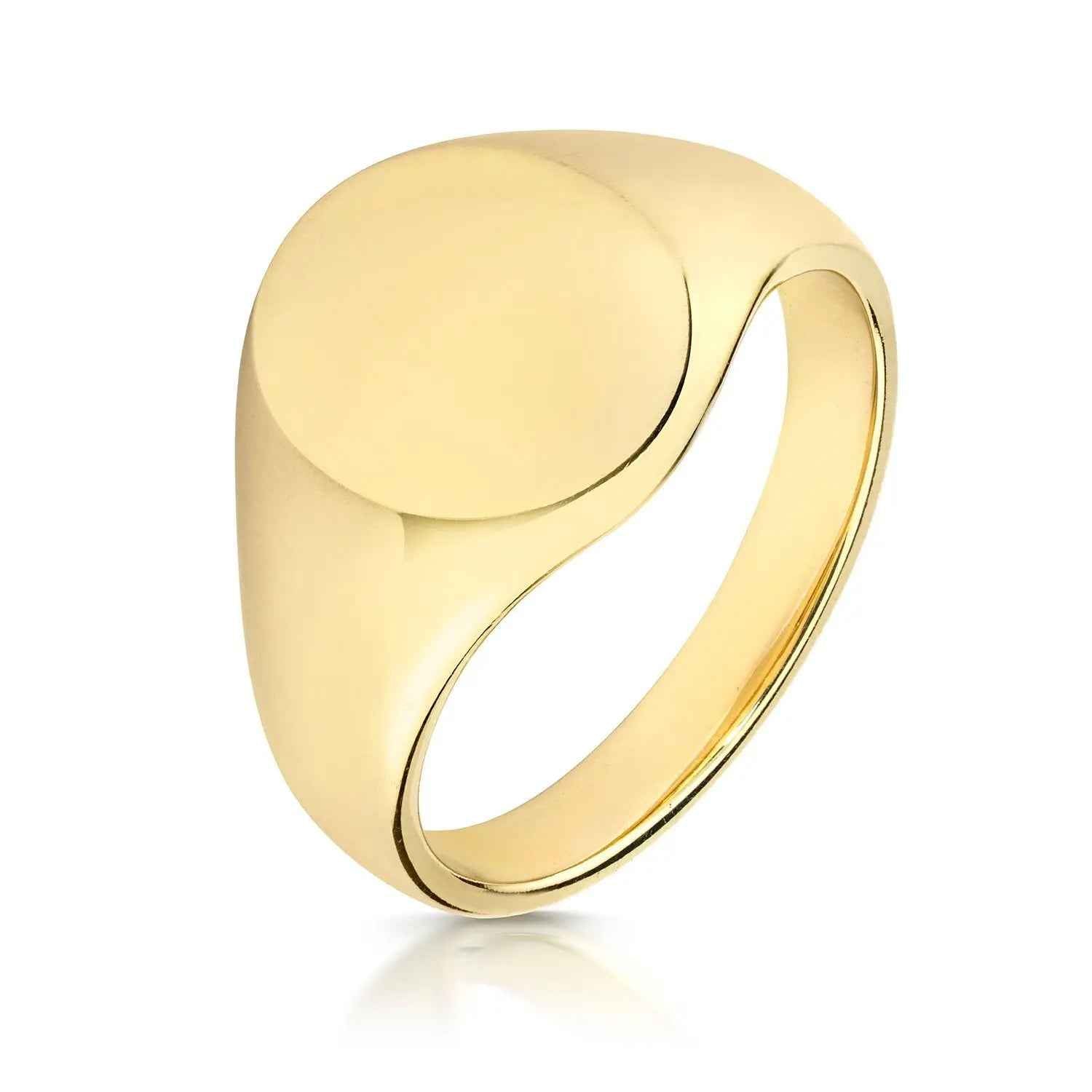 Genuine 9ct Yellow Gold 12x10mm Medium Weight Oval Signet Ring