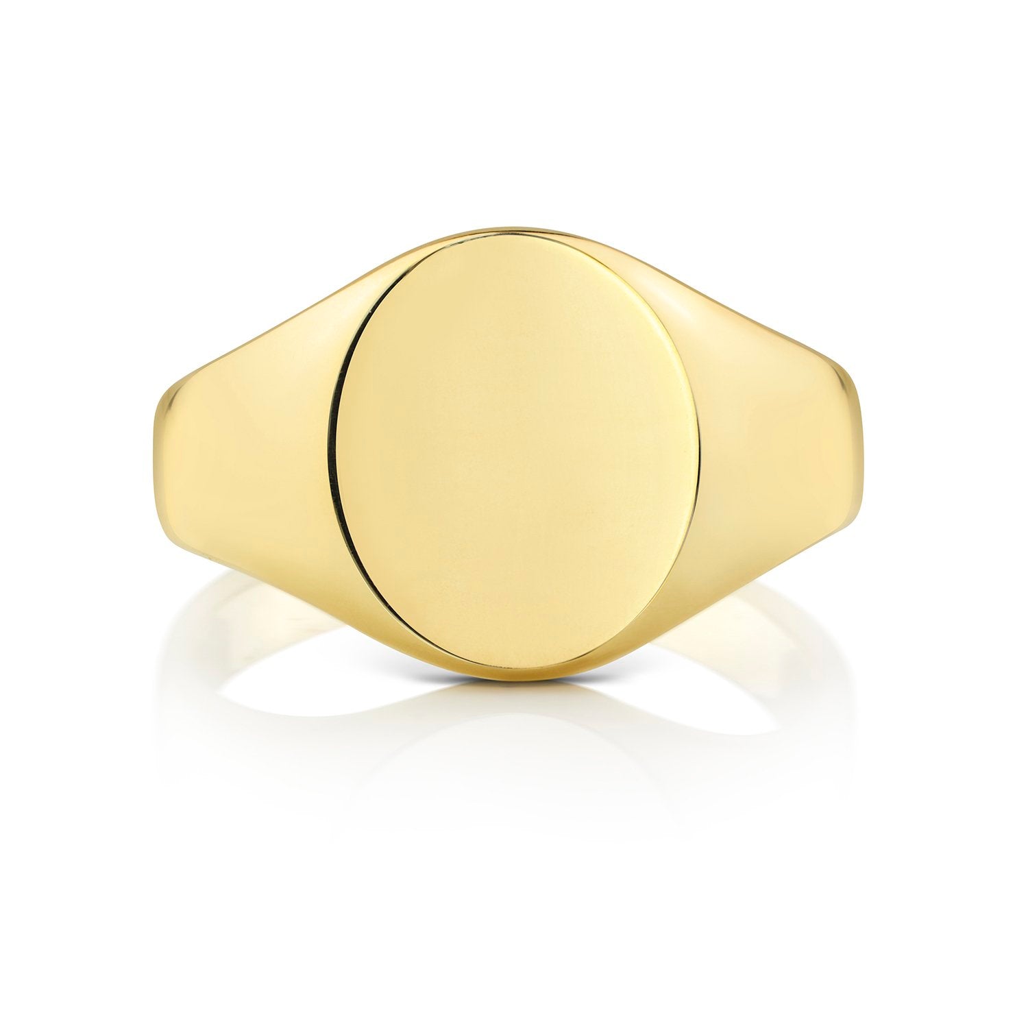 Genuine 9ct Yellow Gold 12x10mm Medium Weight Oval Signet Ring