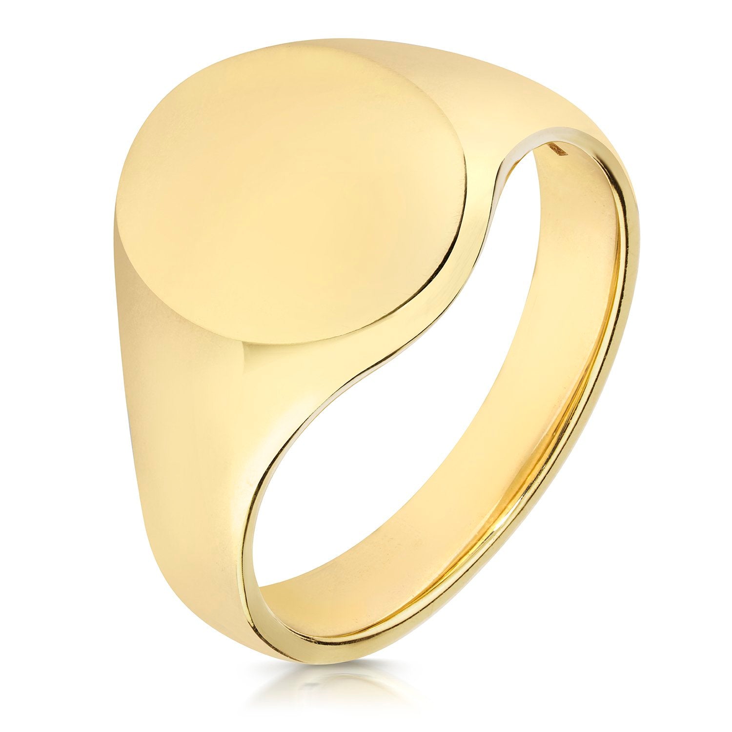 Genuine 9ct Yellow Gold 14x12mm Heavy Weight Oval Signet Ring