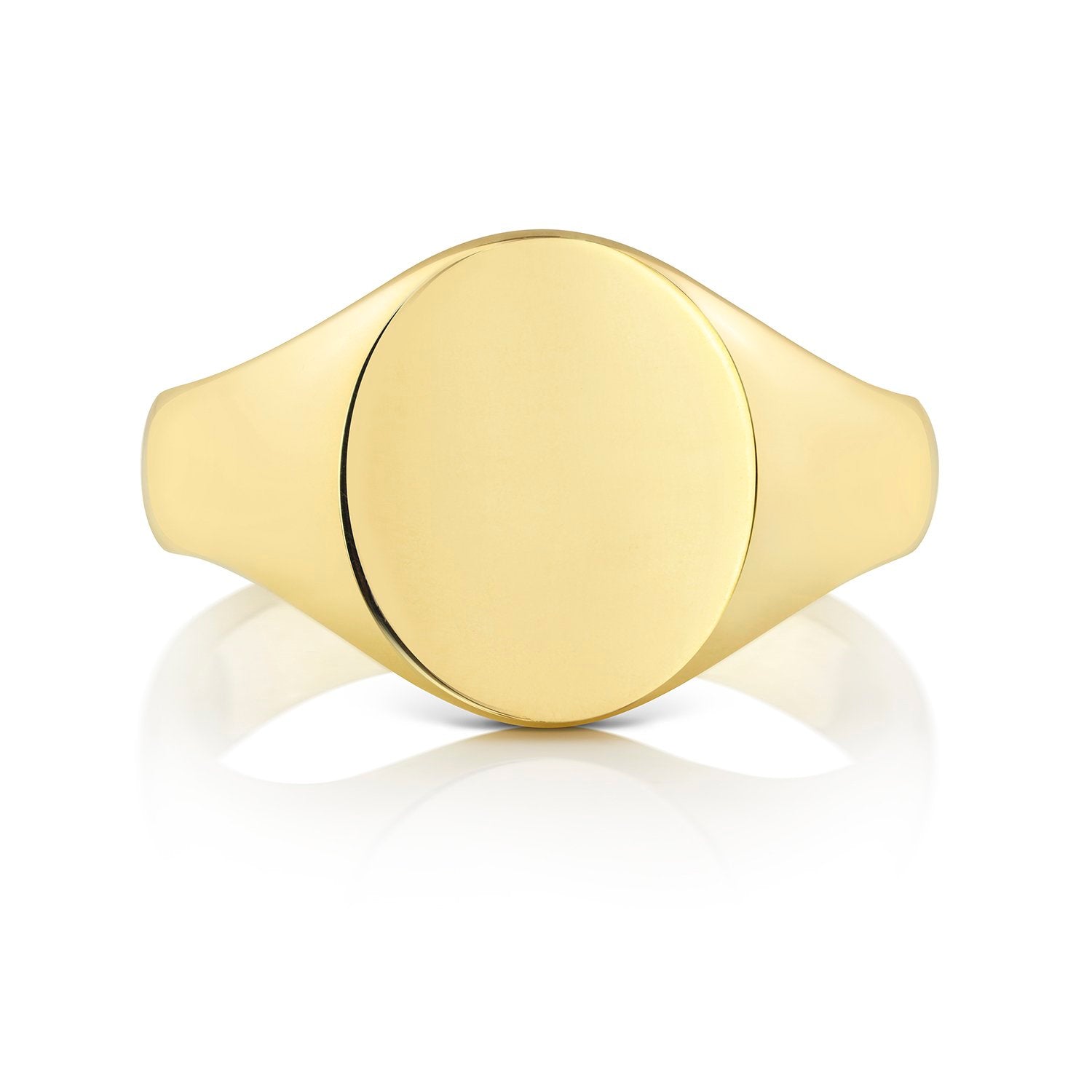 Genuine 9ct Yellow Gold 14x12mm Heavy Weight Oval Signet Ring