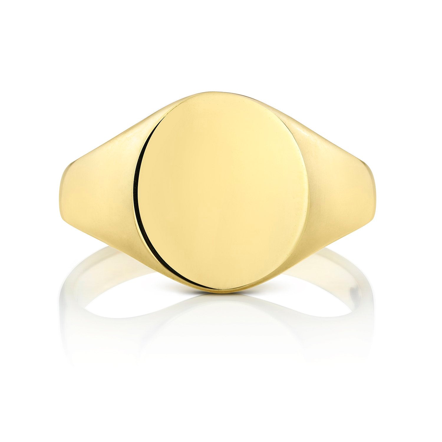 Genuine 9ct Yellow Gold 14x12mm Light Weight Oval Signet Ring