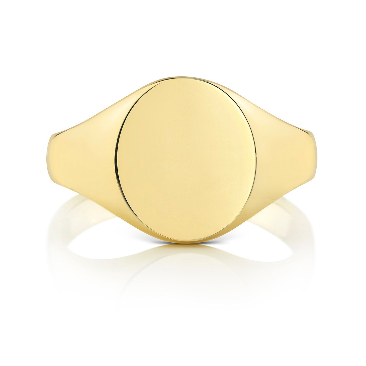 Genuine 9ct Yellow Gold 14x12mm Medium Weight Oval Signet Ring