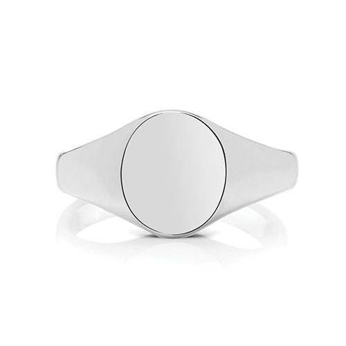 925 Sterling Silver 10x8mm Heavy Weight Oval Signet Ring