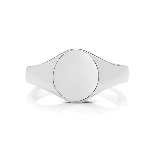 925 Sterling Silver 10x8mm Medium Weight Oval Signet Ring