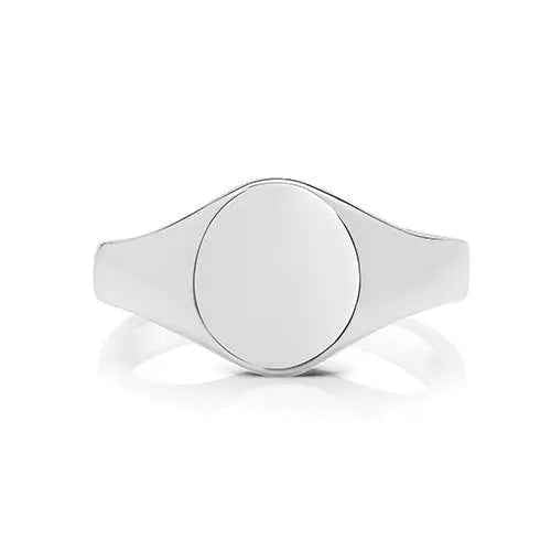 925 Sterling Silver 10x8mm Medium Weight Oval Signet Ring