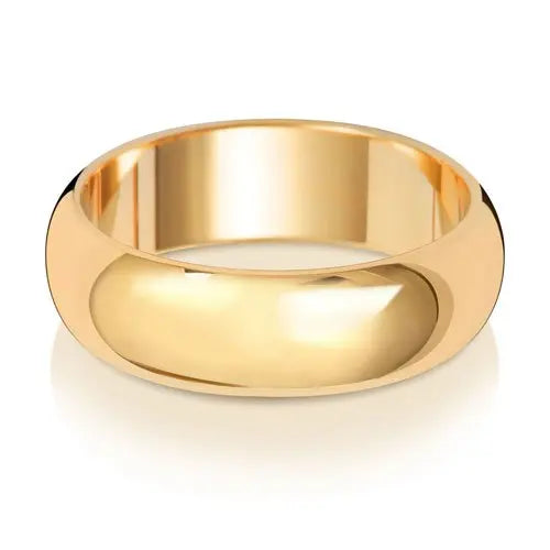 Genuine 9CT Yellow Gold D Shape Wedding Band 3mm-8mm - Mediumweight Depth ~1.4mm-1.5mm Premium Wedding Band Ring limanilondon