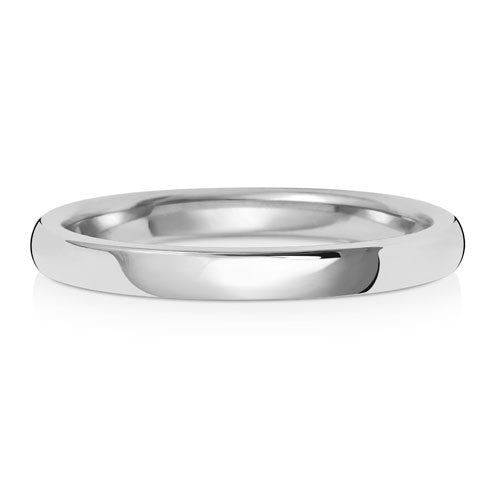 Genuine 9ct White Gold Soft Court Wedding Ring
