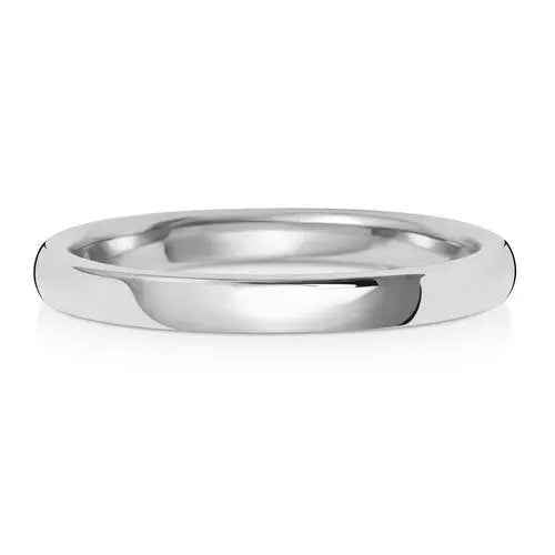 Genuine 9ct White Gold Soft Court Wedding Ring