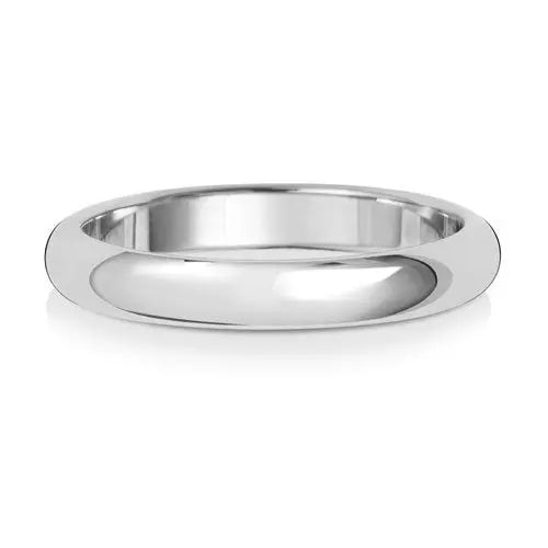 Platinum D Shape Wedding Band - Medium Weight 2mm-6mm Width, Depth ~1.4mm-1.5mm Platinum Wedding Ring J-Z Sizes limanilondon