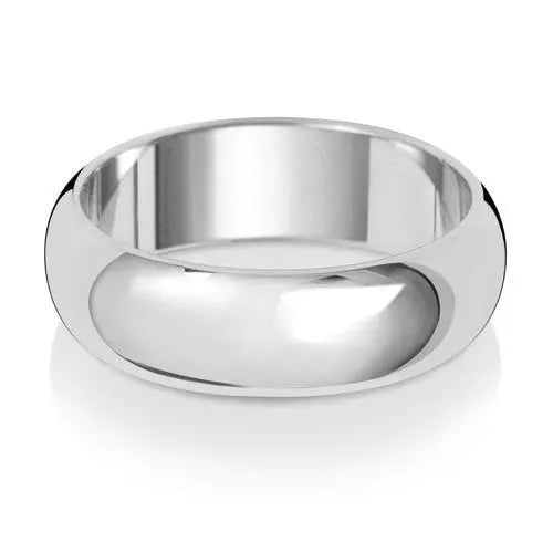 Platinum D Shape Wedding Band - Medium Weight 2mm-6mm Width, Depth ~1.4mm-1.5mm Platinum Wedding Ring J-Z Sizes limanilondon