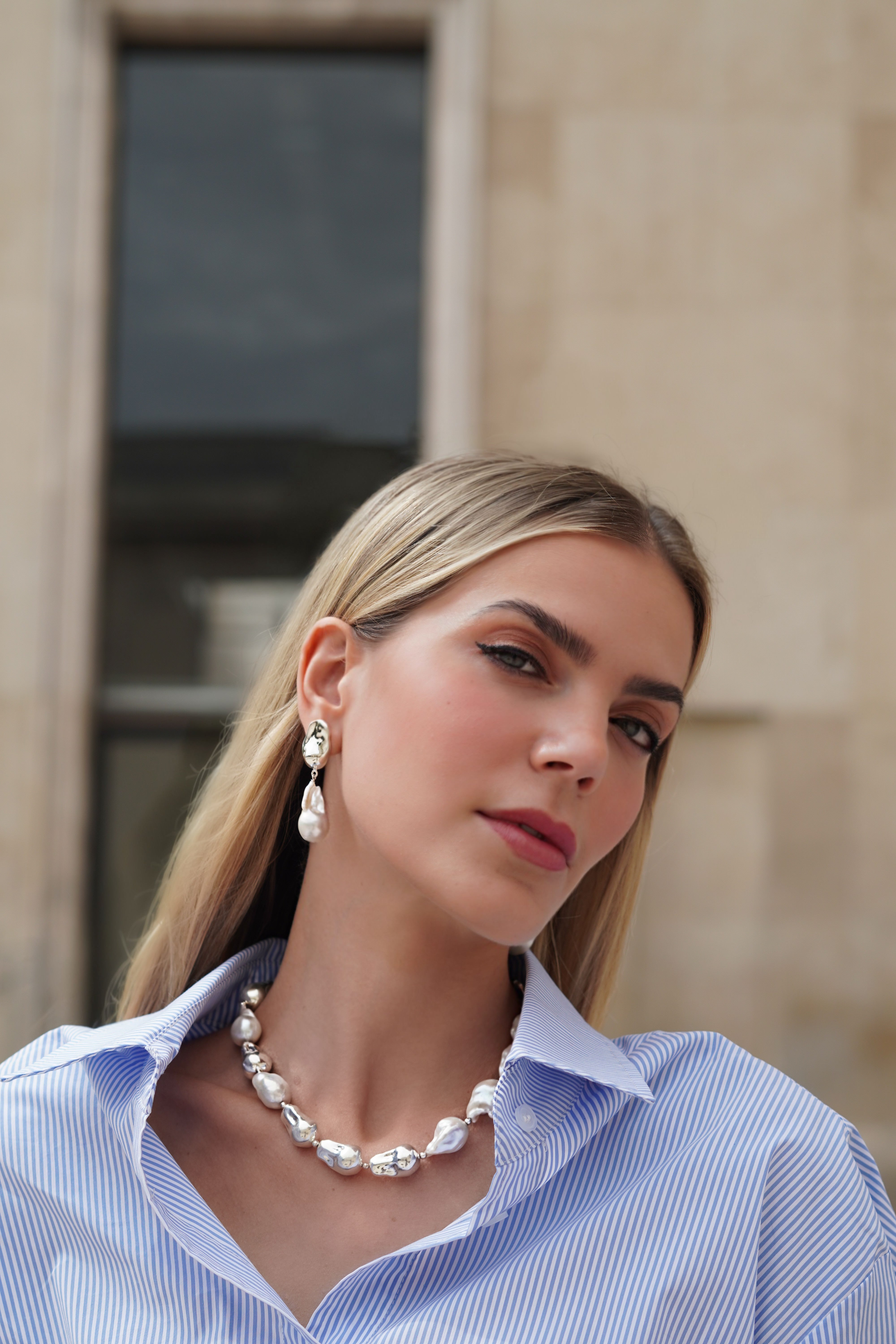 Baroque Pearl Necklace & Earrings Set | Chunky Irregular Pearls Gift for Her