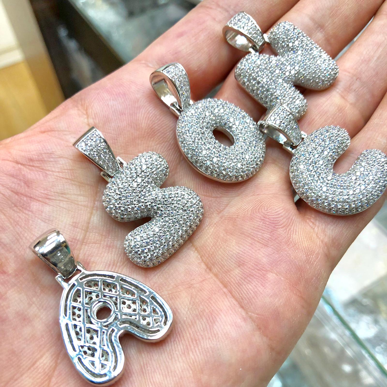 925 Sterling Silver 26 Initial Letters CZ Pendant Unisex - Gift Boxed