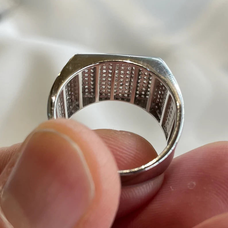 Men's pinky Rings 925 sterling silver rings Decorated with AAA CZ
