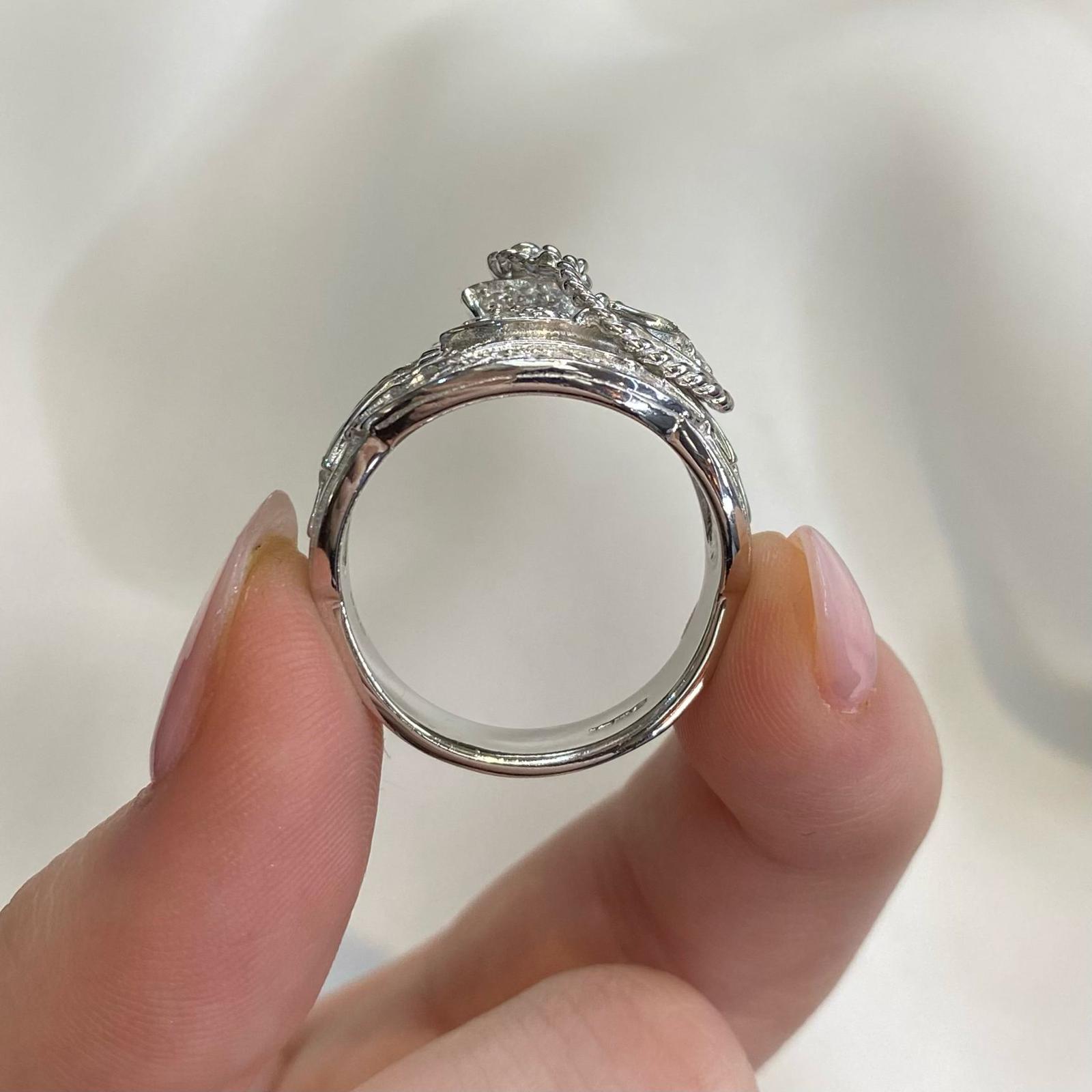 925 Sterling Silver Men's Saddle CZ Ring R-Z Sizes - Gift Boxed