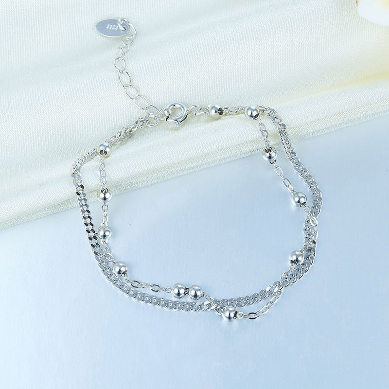Solid Silver Bracelet Dangle Ball Bridesmaid Wedding Birthday Gift