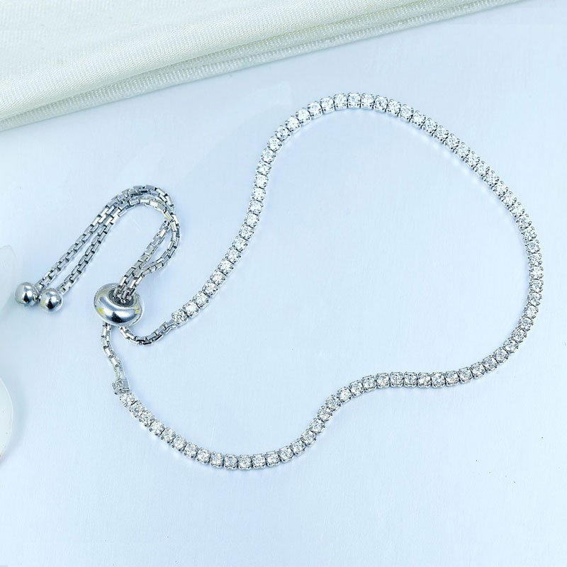 Solid Sterling Silver Bracelet Adjustable Fashion Birthday Bridesmaid Gift