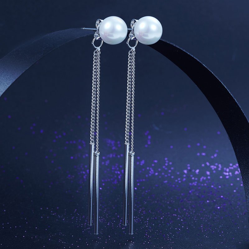 Bridal Wedding 925 Sterling Silver Simulated Pearl Earrings