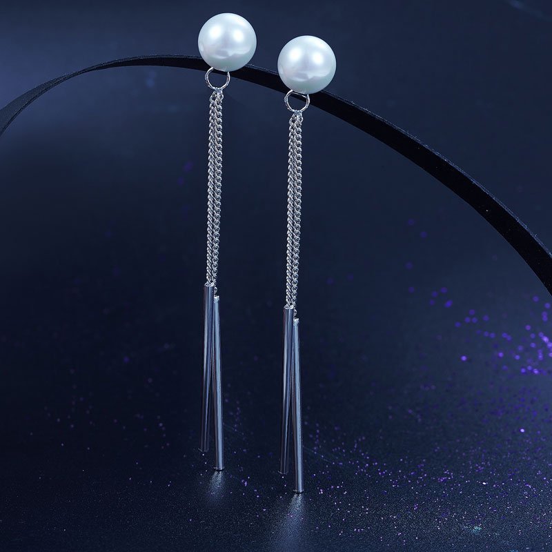 Bridal Wedding 925 Sterling Silver Simulated Pearl Earrings