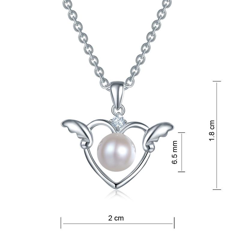 Kids Girl Angel Heart Pendant Necklace Sterling Silver Children Jewelry