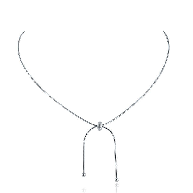 Adjustable Solid 925 Sterling Silver Necklace Stylish Jewellery Birthday Gift