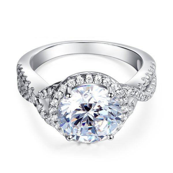 3 Carat Created Diamond 925 Sterling Silver Wedding Engagement Luxury Ring Promise Anniversary