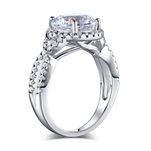 3 Carat Created Diamond 925 Sterling Silver Wedding Engagement Luxury Ring Promise Anniversary