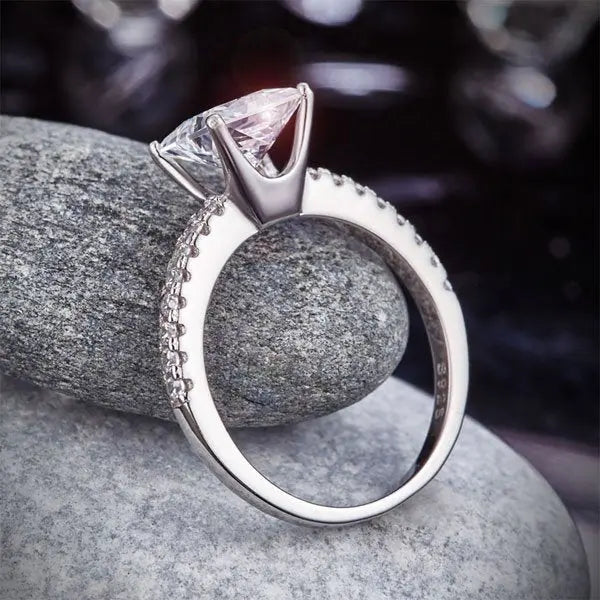 1.5 Ct Princess Cut Created Diamond 925 Sterling Silver Wedding Ring Engagement Promise Anniversary limanilondon
