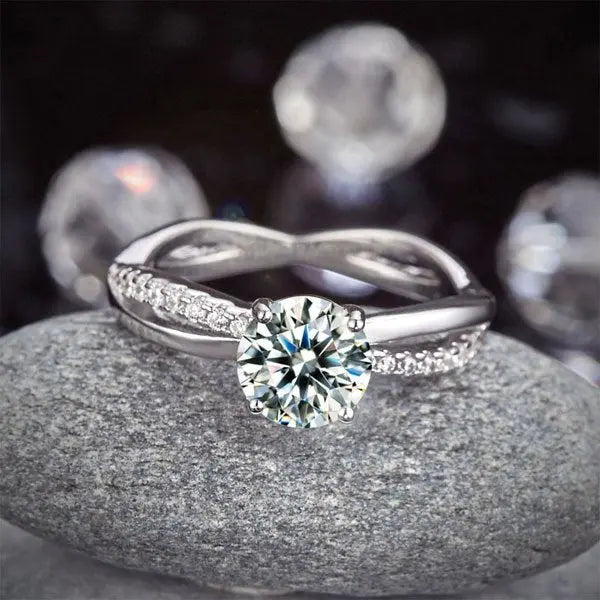 925 Sterling Silver Wedding Promise Anniversary Ring 1.25 Ct Created Diamond limanilondon