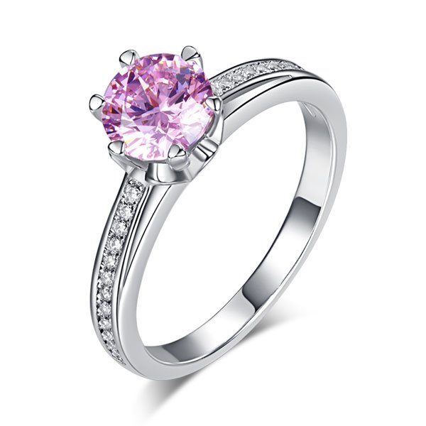 Fancy Pink Created Diamond Ring