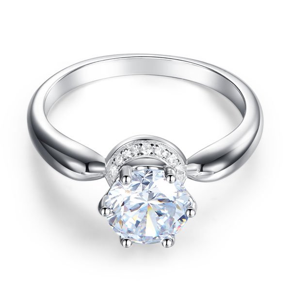 6 Claws Crown 925 Sterling Silver Wedding Promise Anniversary Ring 1.25 Ct Created Diamond Jewellery