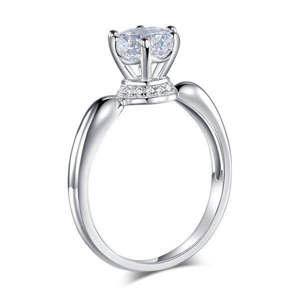 6 Claws Crown 925 Sterling Silver Wedding Promise Anniversary Ring 1.25 Ct Created Diamond Jewellery