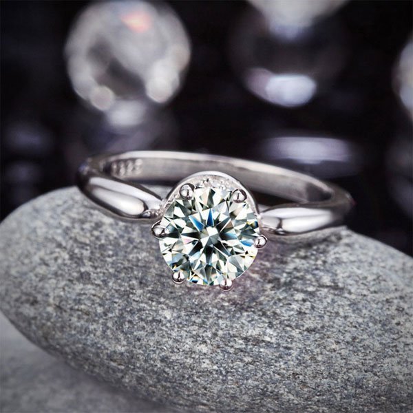 6 Claws Crown 925 Sterling Silver Wedding Promise Anniversary Ring 1.25 Ct Created Diamond Jewellery