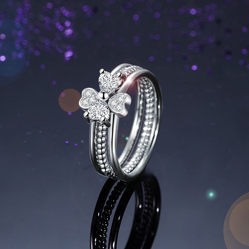 Solid 925 Sterling Silver Ring Set 3 Pcs Heart Love Jewellery New Design