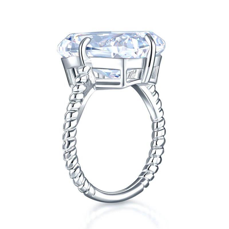 Solid 925 Sterling Silver Luxury Ring Solitaire 8.5 Carat Wedding Engagement Party Pageant