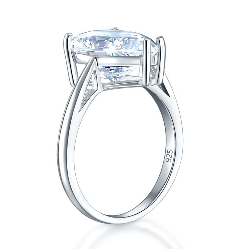 Solid 925 Sterling Silver Luxury Ring Solitaire Pear 4.5 Carat Wedding Engagement Party Pageant