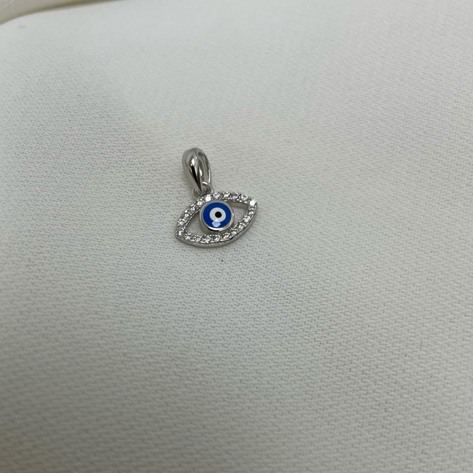 925 Sterling Silver Blue Evil Eye Pendant Necklace 16" & 18" Chain - Gift Boxed
