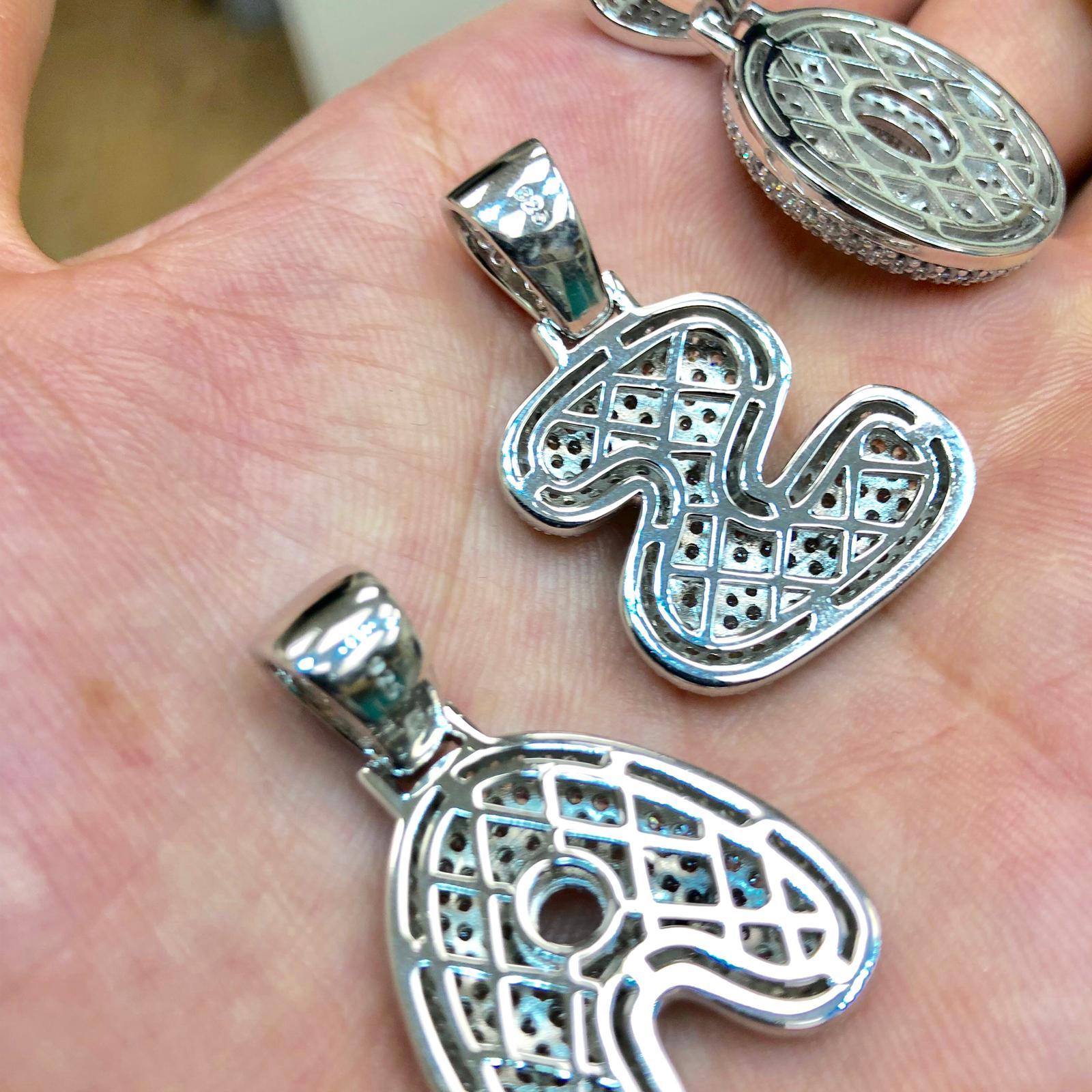 925 Sterling Silver 26 Initial Letters CZ Pendant Unisex - Gift Boxed