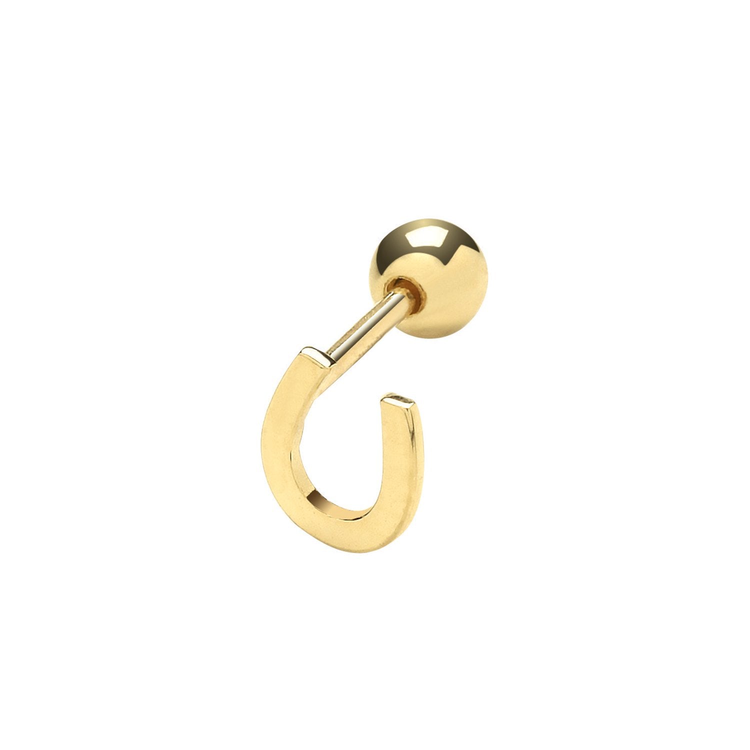 Genuine 9CT Yellow Horseshoe Cartilage 6 mm Post Stud