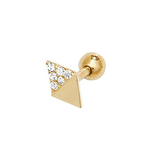 Genuine 9ct Yellow Gold Diamond Shape CZ Cartilage 6mm Post Stud Earring
