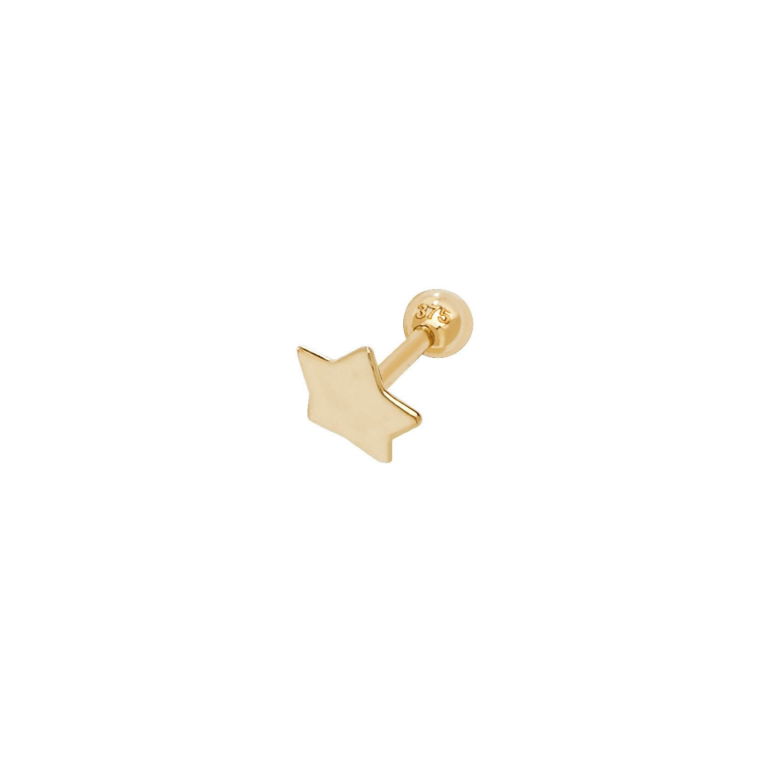 Genuine 9CT Yellow Gold Crown Cartilage 6mm Post Stud
