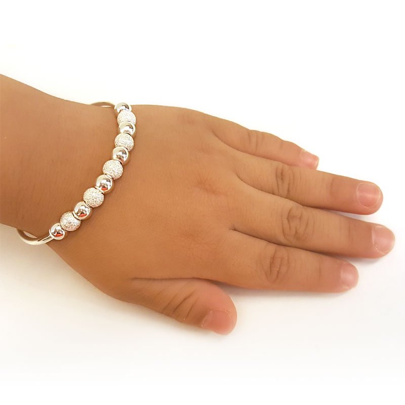 Solid 999 Silver Bangle Bracelet Baby Gift Adjustable Size