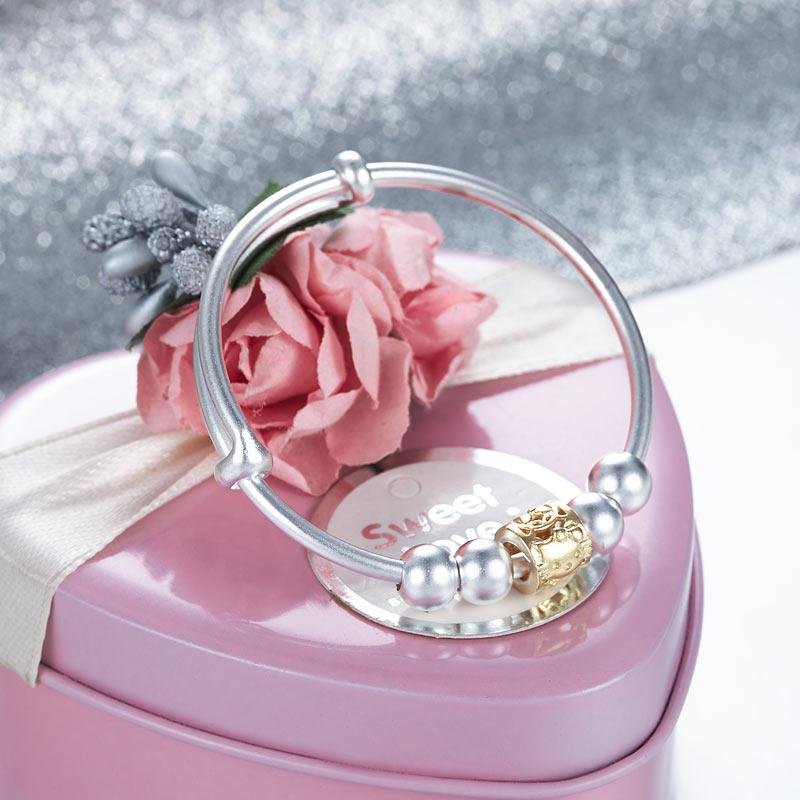 Newborn Baby 999 Pure Silver Matte Baby Bangle